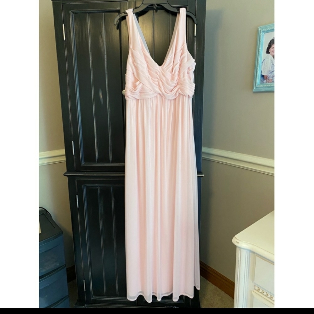 David’s Bridal petal bridesmaid dress